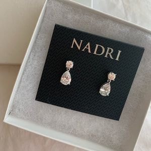 NEW Sterling Silver CZ Solitaire Drop Earrings